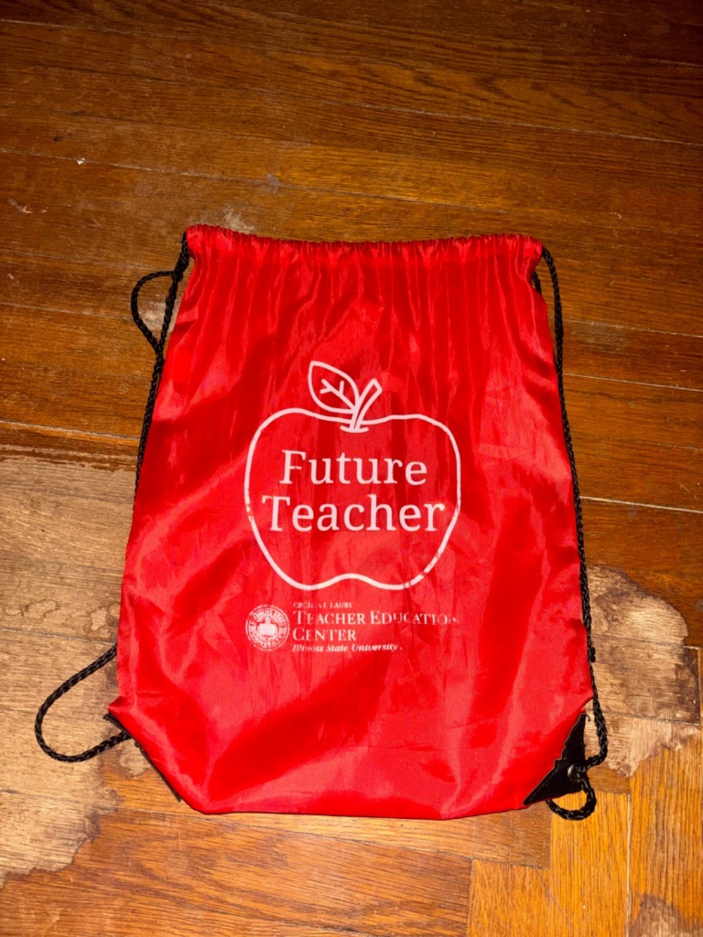 Red "Future Teacher" Drawstring Backpack